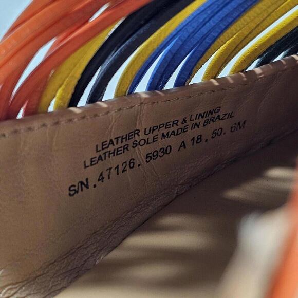 TORY BURCH Sienna Pointed Toe Mules in Rainbow Leather Size 6 M - Picture 5 of 7